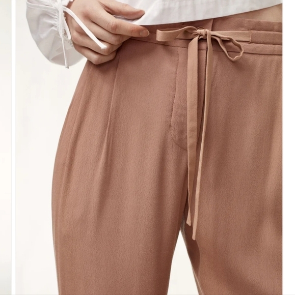 Aritzia Wilfred Marais trouser pant dusty rose pink XXS silk - Picture 3 of 15